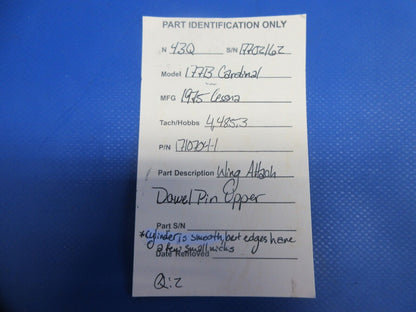 Cessna 177 / 177B Cardinal Wing Attach Dowel Pin Upper P/N 1710704-1 (0824-1055)