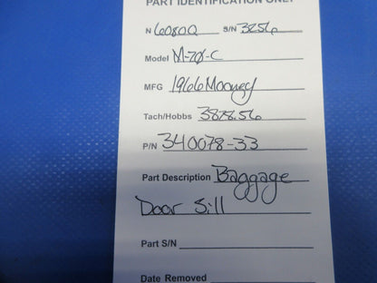=Mooney M20 / M20C Baggage Door Sill P/N 340078-33 (1024-855)