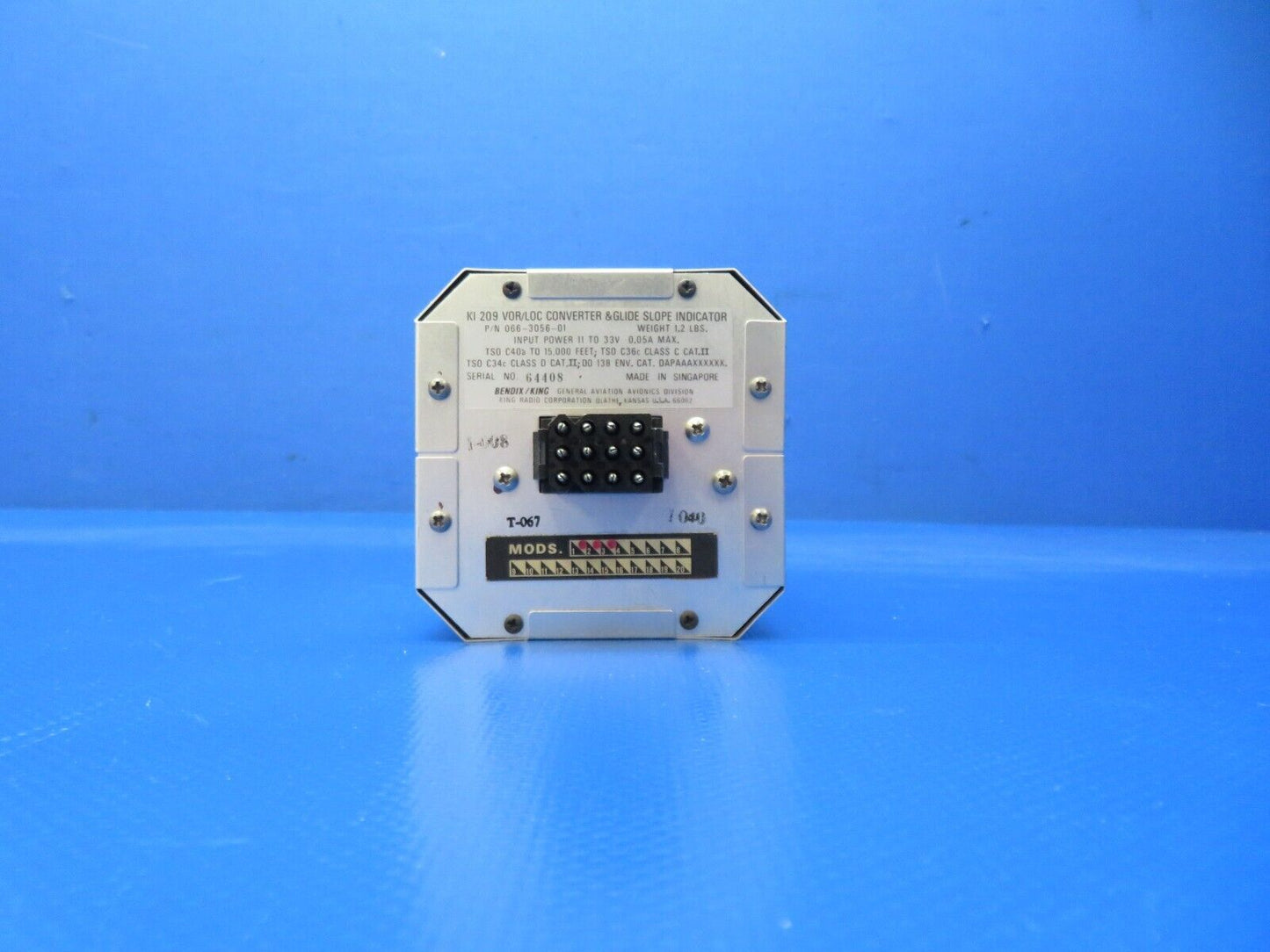 Bendix King KI 209 VOR/LOC Glideslope 11-33v 066-3056-01 TESTED 8130 (1224-100)