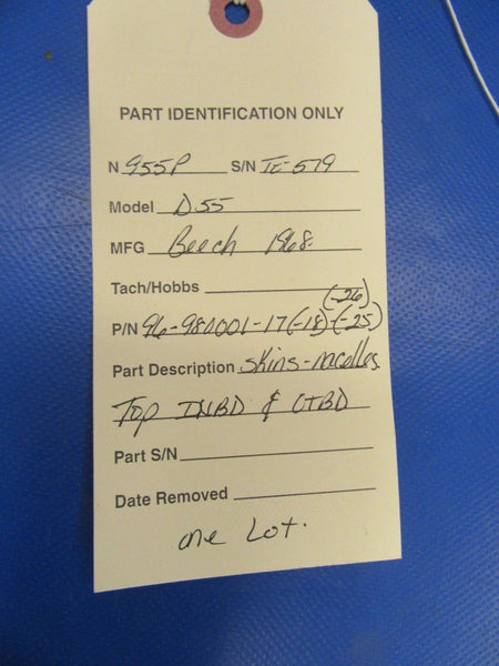 Beech Baron D55 Nacelle Skins (Four) Top INBD & OTBD P/N 96-980001-17 (0518-305)