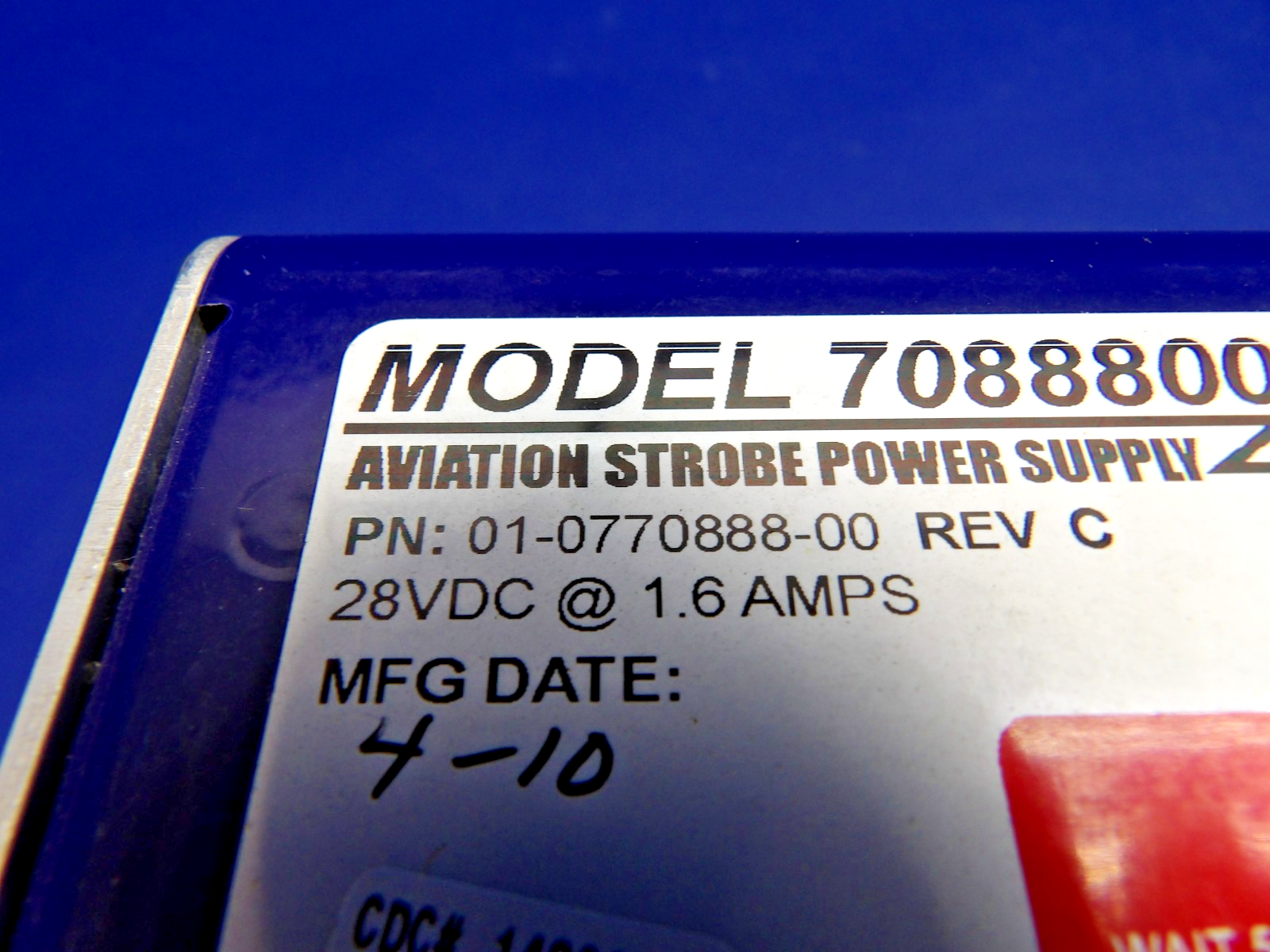 Whelen 7088800 Aviation Strobe Power Supply 28V 01-0770888-00 TESTED (0426-1342)2