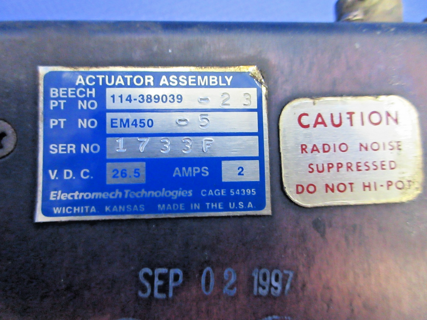 Electromech Ice Vane Actuator 26.5V P/N EM450-5 WARRANTY (0626-736)7