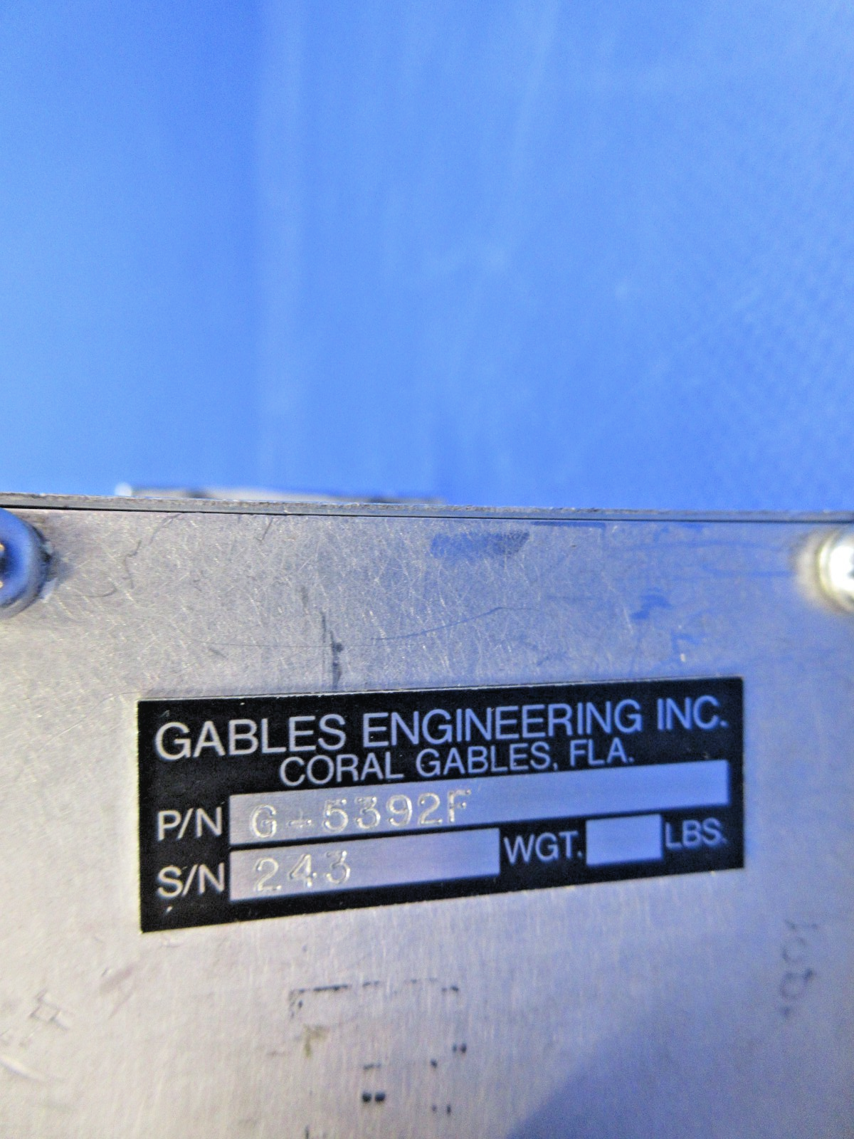 Gables Engineering VHF Comm Control w/8130 P/N G-5392F WARRANTY (0626-832)5