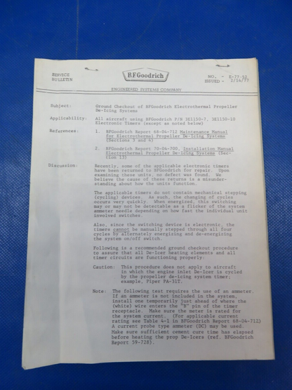 B.F. Goodrich Electrothermal Propeller De-Icing Manual 68-04-712B (1024-194)