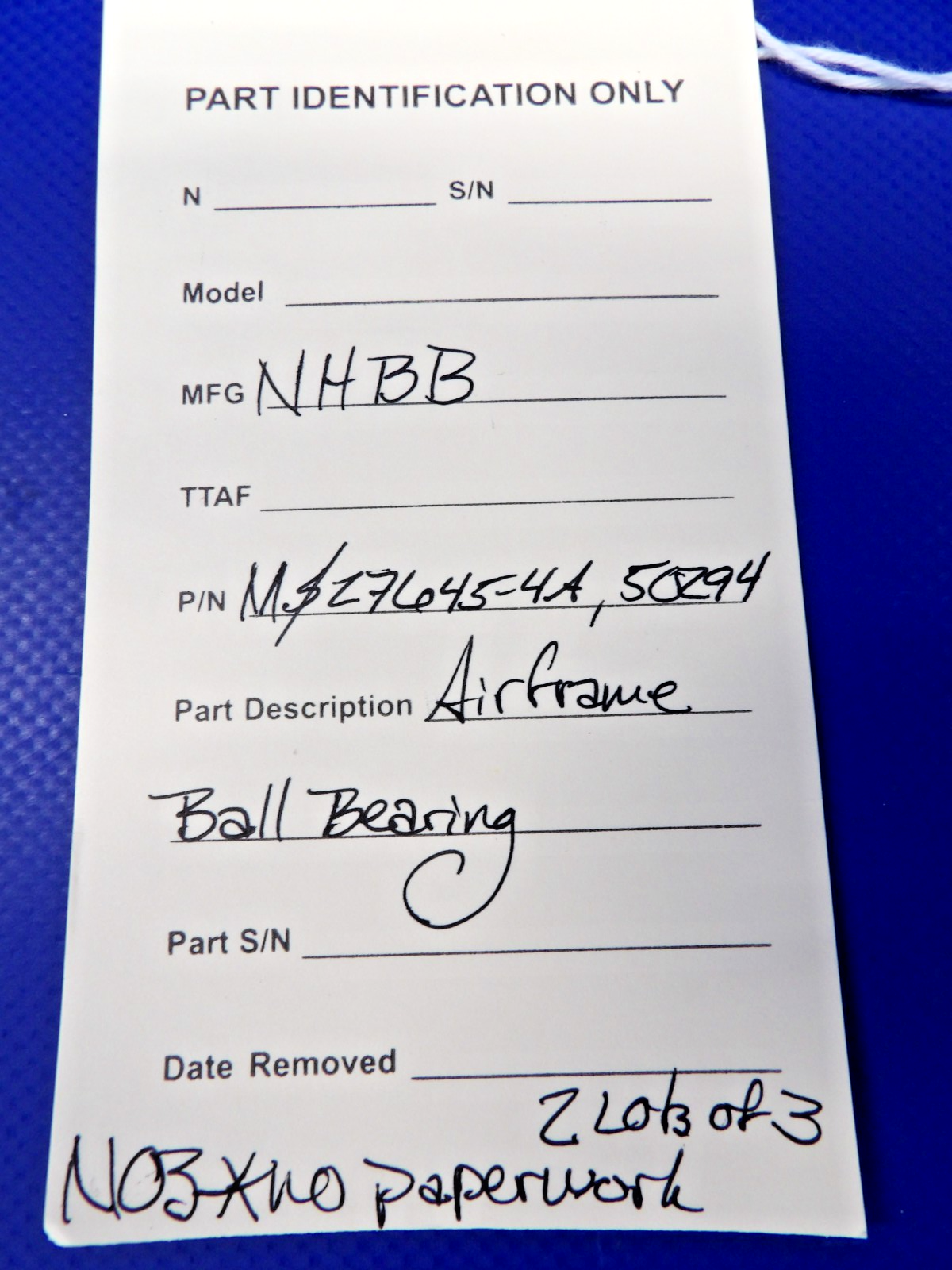 NHBB Airframe Ball Bearing P/N MS27645-4A LOT OF 3 NOS (0426-1320)12