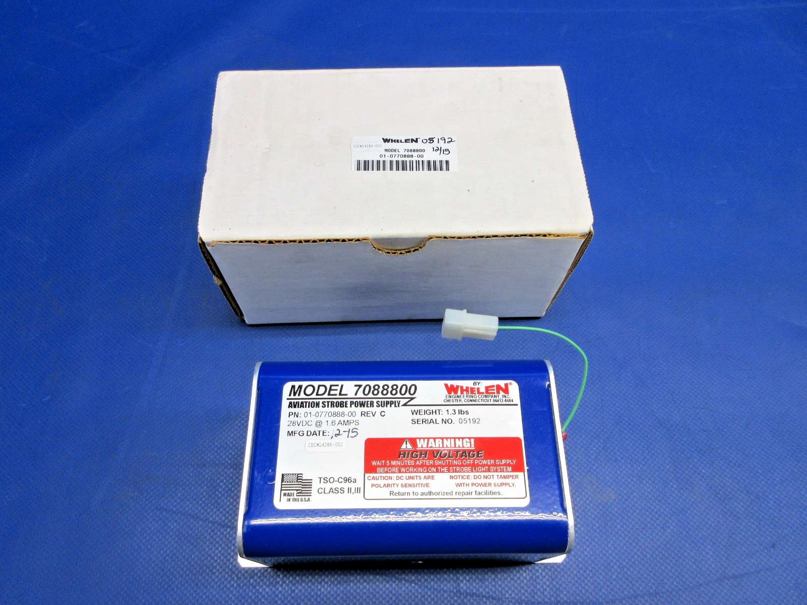 Whelen 7088800 Aviation Strobe Power Supply 28V P/N 01-0770888-00 NOS (0326-969)1