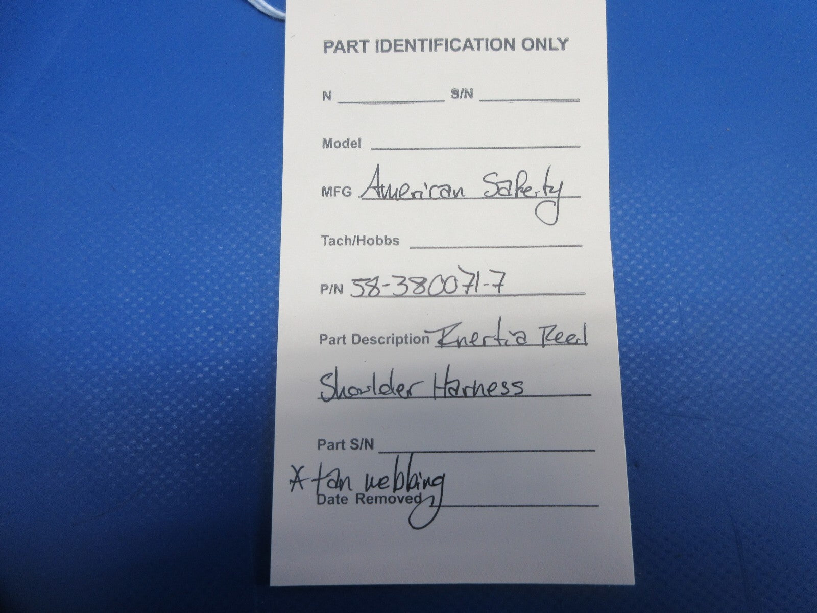 American Safety Inertia Reel Shoulder Harness P/N 58-380071-7 (1124-777)8