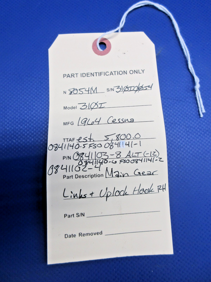 Cessna 310 / 310I Main Gear Links & Uplock Hook RH P/N 0841103-8 (0326-939)12