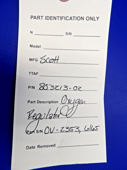 #Scott Oxygen Regulator P/N 803213-02 (0426-1259)10