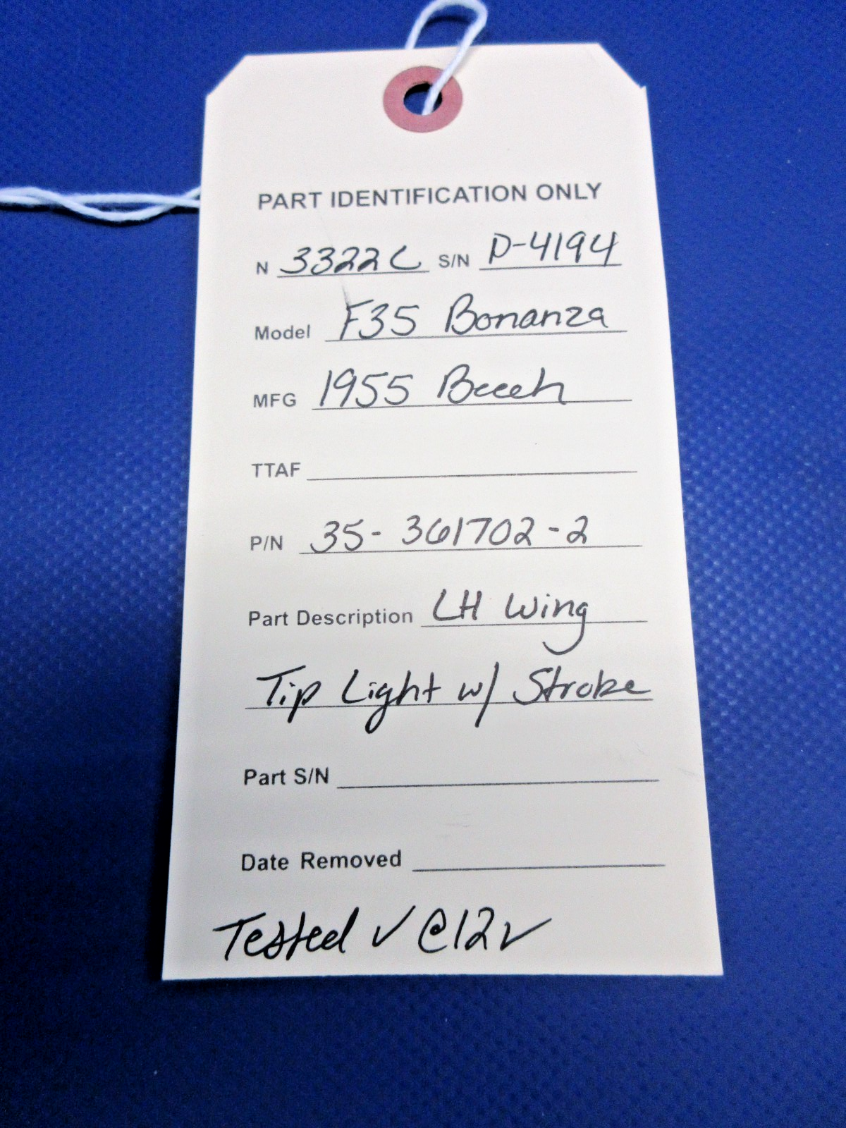 Beech F35 Bonanza LH Wing Tip Light w/ Strobe P/N 35-361702-2 TESTED (0626-897)8