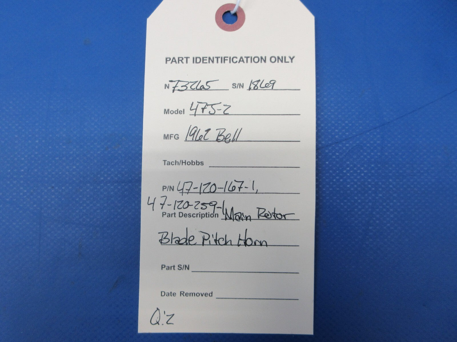 Bell 47J-2 Helicopter Main Rotor Blade Pitch Horn P/N 47-120-167-1 (1124-1361)8