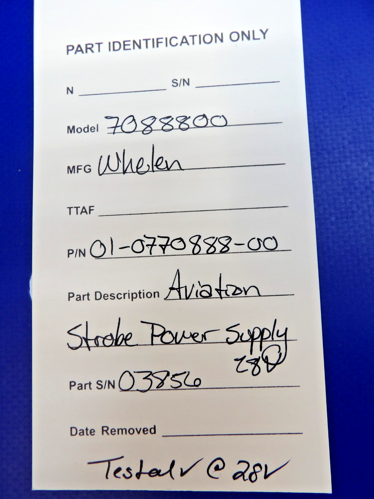 Whelen 7088800 Aviation Strobe Power Supply 28V 01-0770888-00 TESTED (0426-1342)11