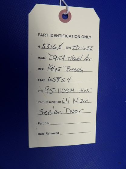 Beech D95A Travel Air Left Hand Main Section Door P/N 95-110014-365 (02226-515)11