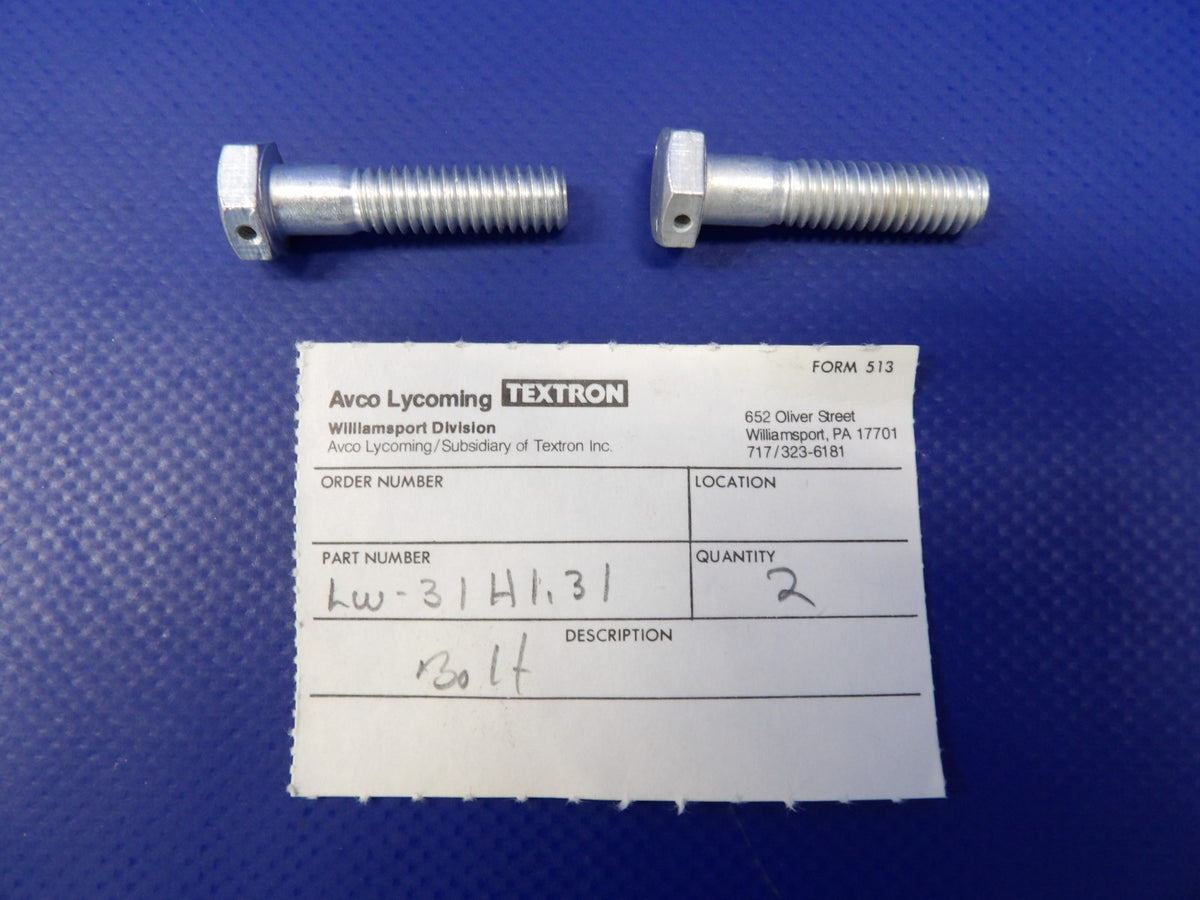 Lycoming Bolt P/N LW-31H1.31 NOS LOT OF 2 (0526-1394)0