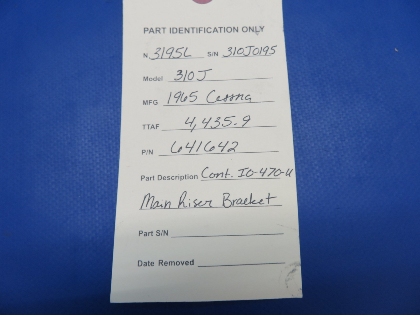 Continental IO-470 / IO-470-U Main Riser Bracket P/N 641642 (0326-1784)13