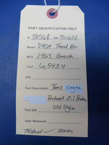 A3719 Tanis Engine Preheat Oil Probe Old Style TESTED (0426-131)12