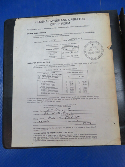 Cessna 206, 207, 210, D, E, F 1972 Service & Maintenance Manual (1024-141)