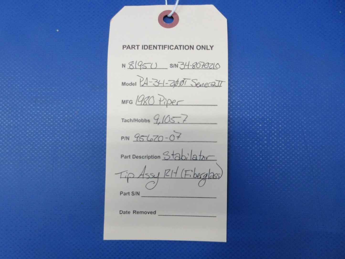 Piper PA-34-200T Seneca II Stabilator Tip Assy RH P/N 95620-07 (0524-2083)