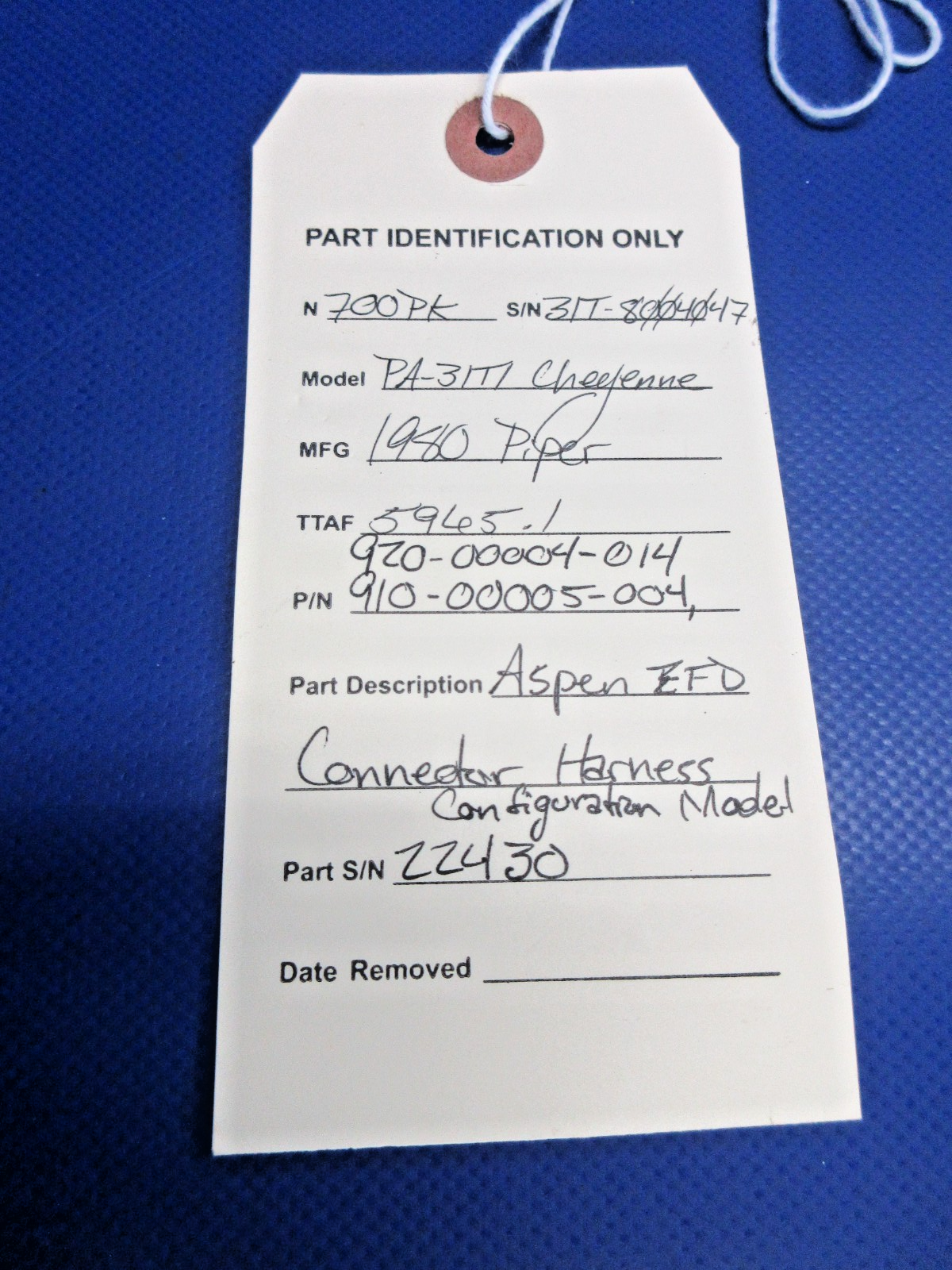 Aspen EFD Connector Harness Configuration Model P/N 910-00005-004 (0626-820)15