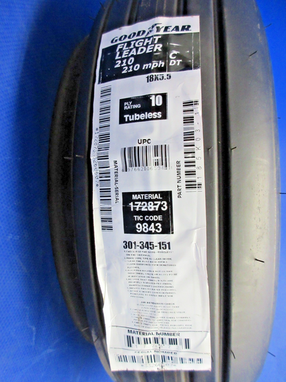 Goodyear Flight Leader 18x5.5 10 Ply Tubeless Tire P/N 185K03-1 NEW (0926-2164)8
