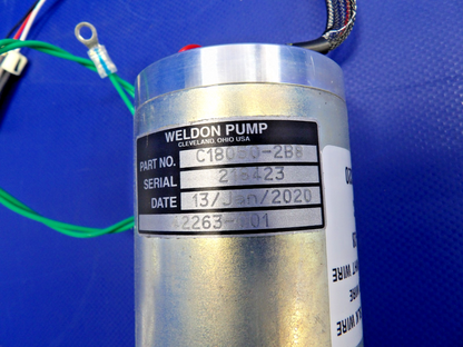 Weldon Electric Fuel Pump 28V P/N C18050-2B8 NOS WARRANTY (0426-1302)4