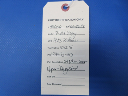 Bellanca 17-31A Viking LH Main Gear Upper Drag Strut P/N 194403-30 (0924-2052)