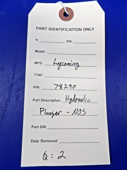 Lycoming Hydraulic Plunger P/N 78290 NOS (0526-1420)8