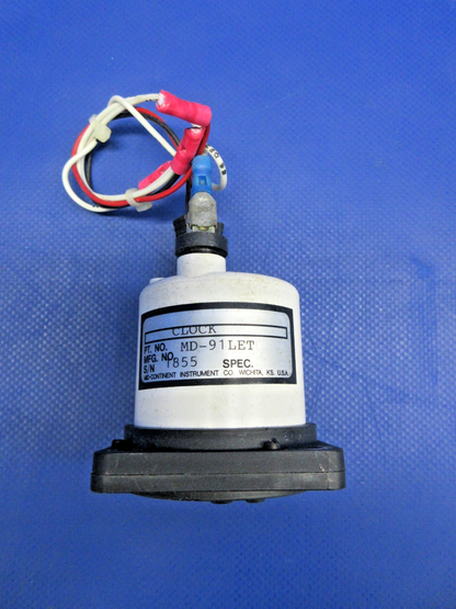 Cessna 172M Mid-Continent Quartz Clock 12-32V P/N MD-91LET TESTED (0726-728)2