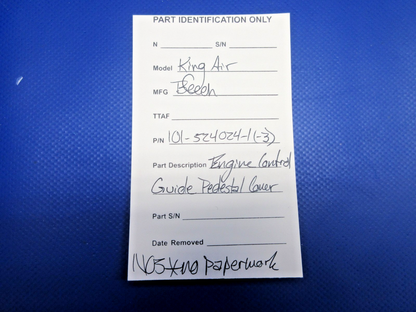 Beech King Air Engine Control Guide Pedestal Cover 101-524024-1 NOS (1125-800)13