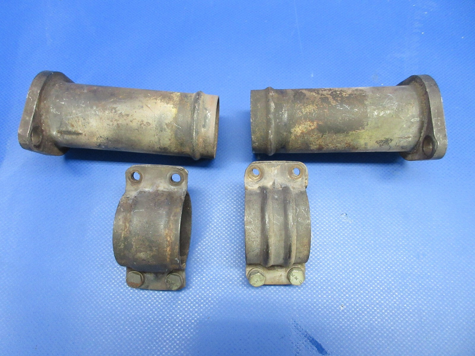 Cessna 172 Exhaust Riser w/ Clamps P/N 0450338-14 LOT OF 2 (0124-1430)0