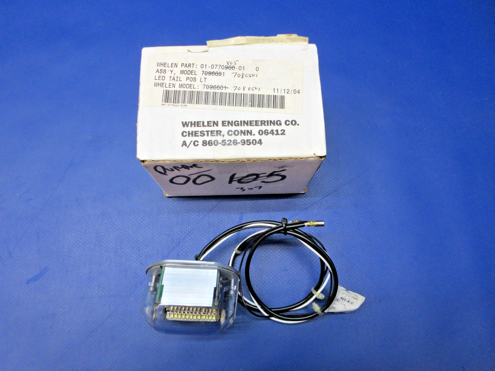 Whelen 7080501 LED Tail Position Light 28V P/N 01-0770805-01 TESTED (0426-814)1