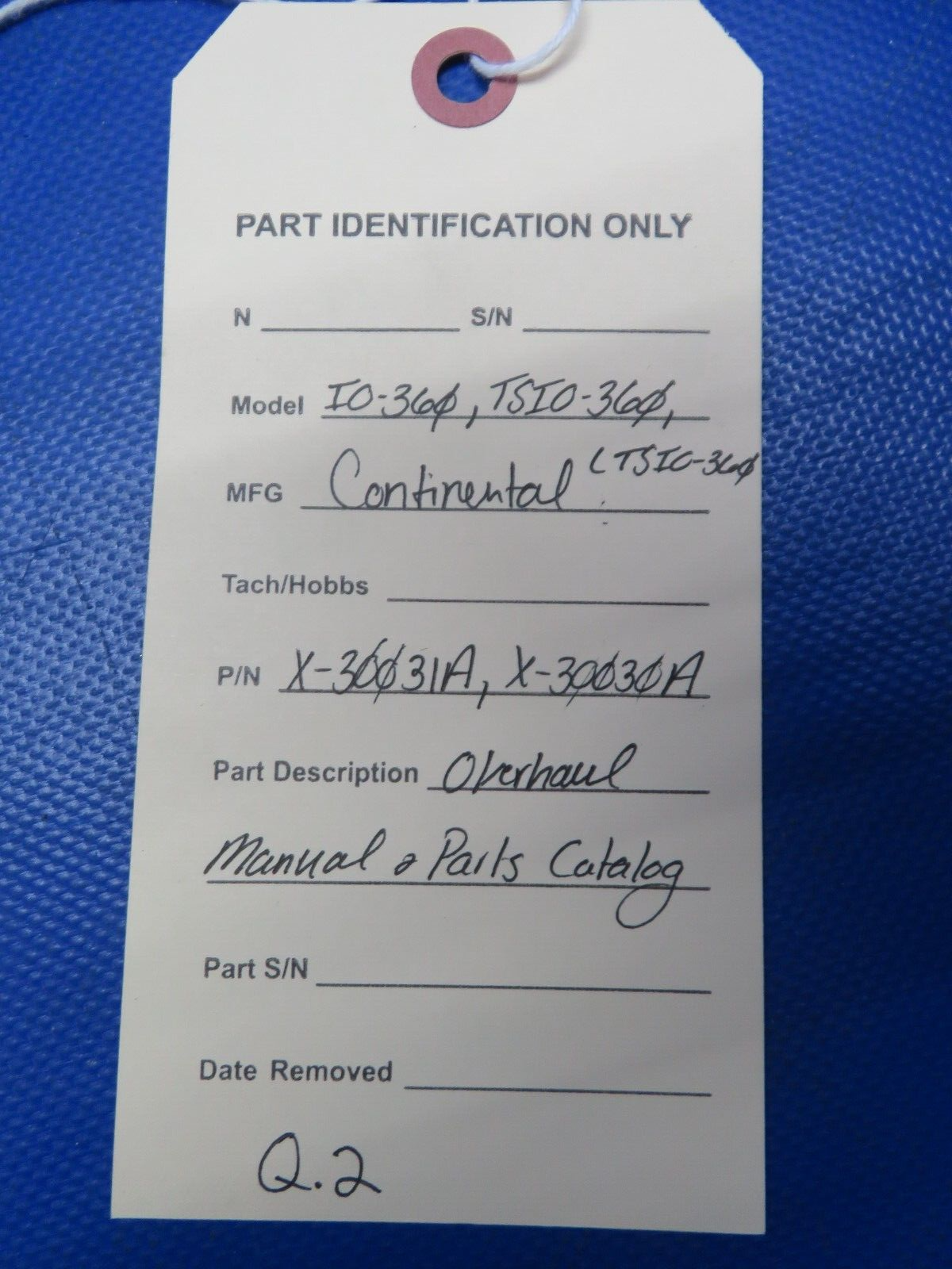 Continental IO-360, TSIO-360, LTSIO-360 OH & Parts Manual X-30031A (1024-201)