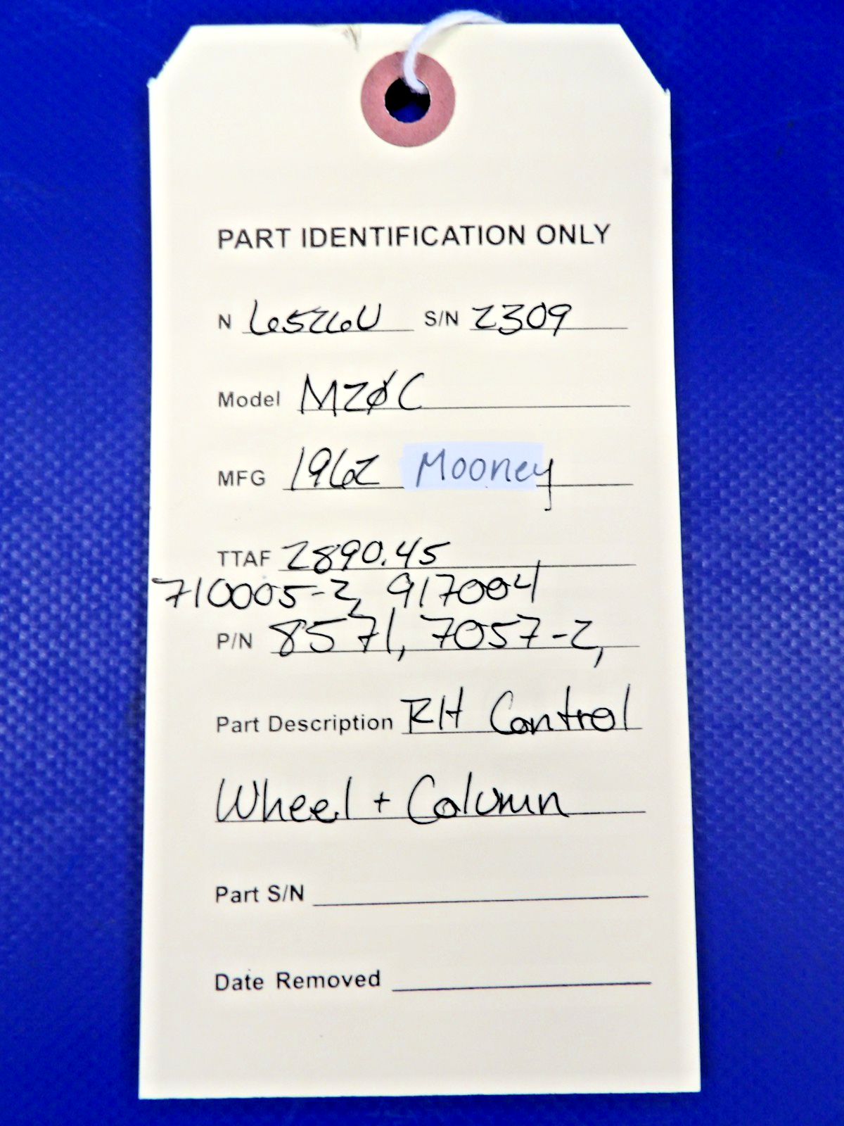 Mooney M20 / M20C RH Control Wheel / Yoke & Column P/N 8571 (0426-1433)12
