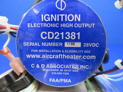 Cessna C&D Associates Aircraft Combustion Heater 24v CD14025-1 TESTED (0326-201)3