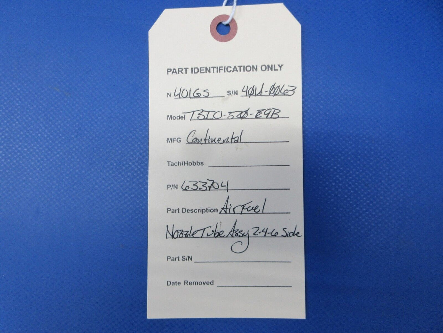 Continental TSIO-520-E9B Air Fuel Nozzle Tube Assy P/N 633704 (0924-2019)