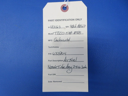Continental TSIO-520-E9B Air Fuel Nozzle Tube Assy P/N 633704 (0924-2019)