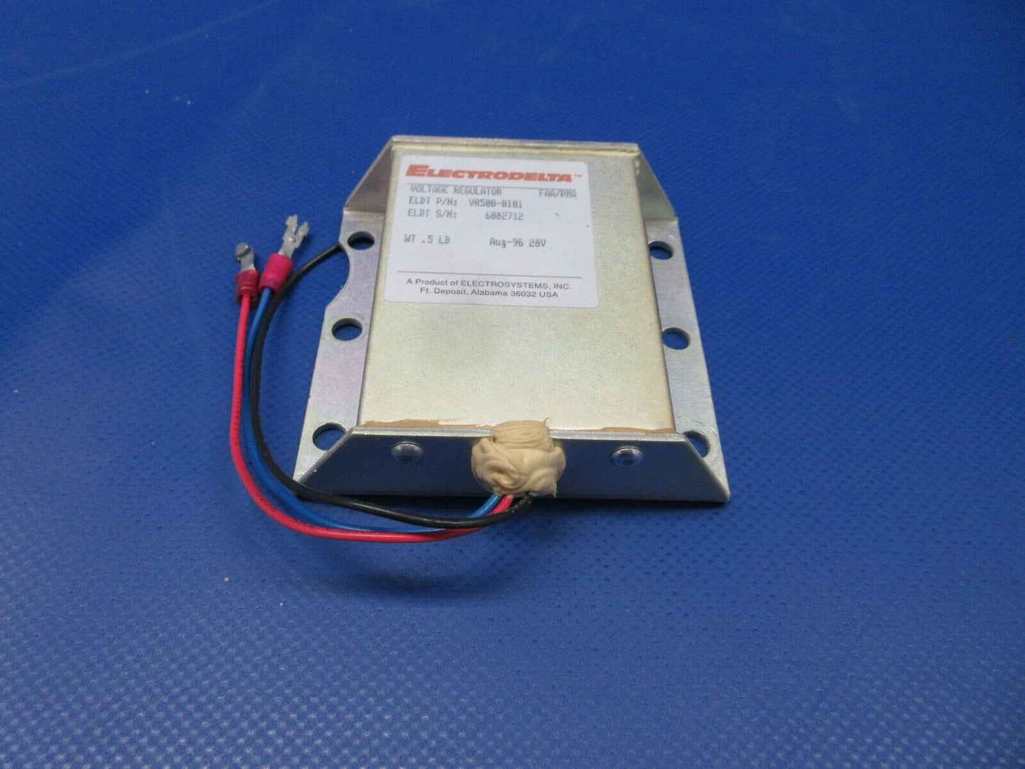 Electro Delta 28V Voltage Regulator P/N VR500-0101 S/N 6082712 NOS (0324-634)