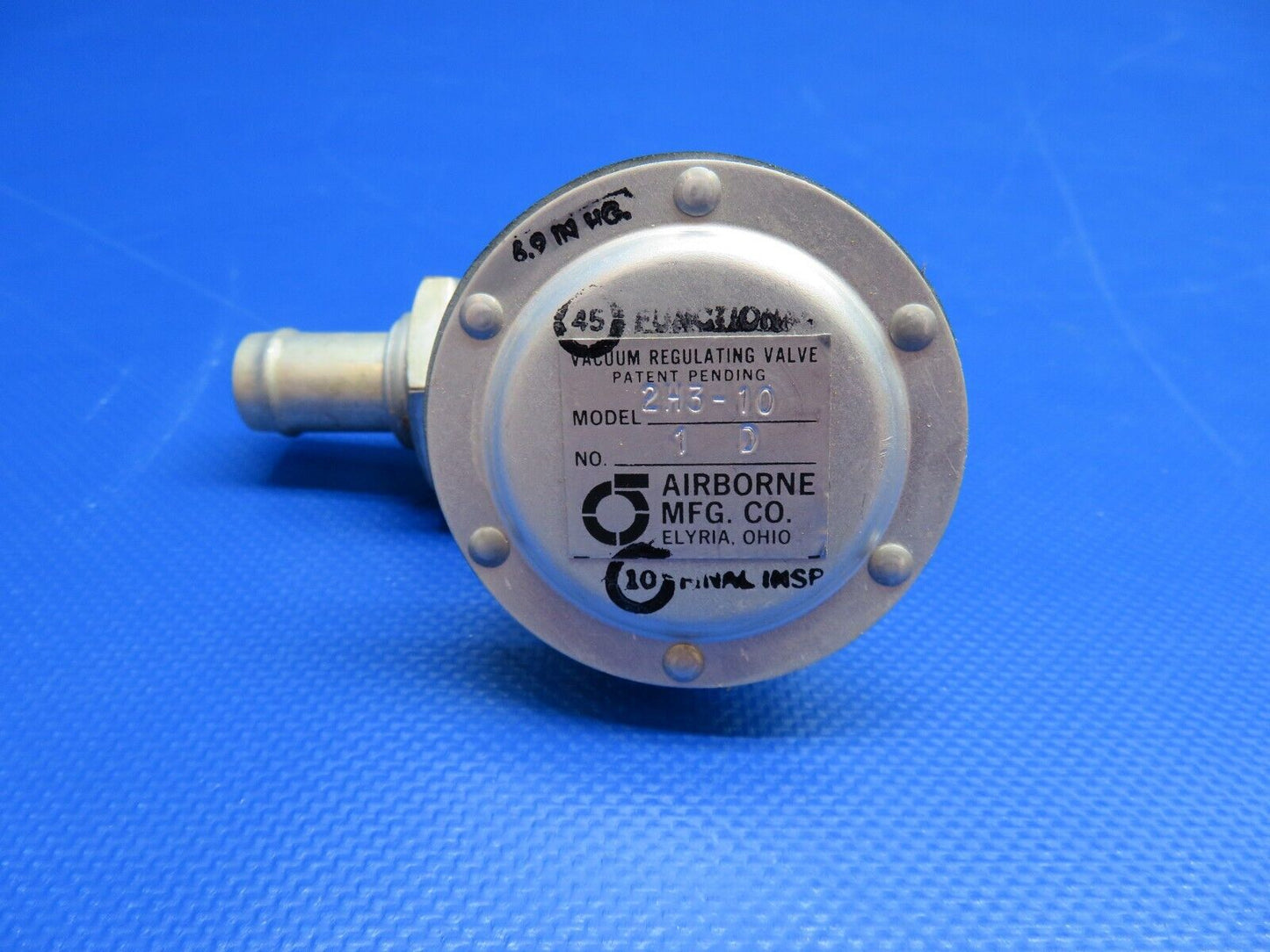 Airborne Vacuum Regulating Valve P/N 2H3-10 NOS (0424-1177)