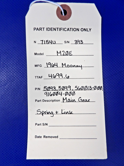 Mooney M20 / M20E Main Gear Spring & Link P/N 5098 (0826-1323)9