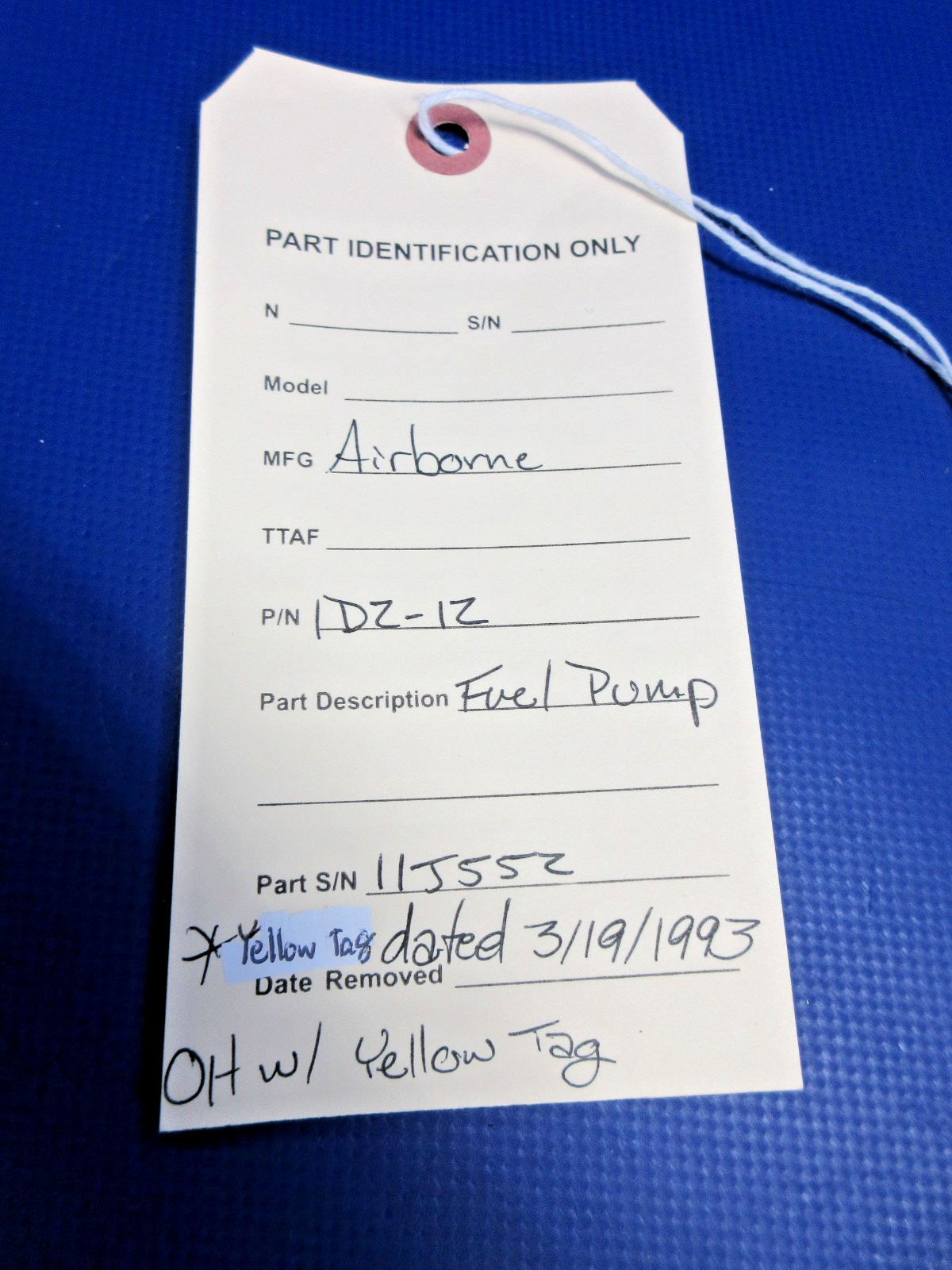 Airborne Fuel Pump 28 Volt P/N 1D2-12 OVERHAULED (0426-779)12