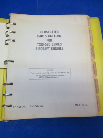 =Continental TSIO-520 Series 1972 Parts Catalog P/N X-30043A (1024-199)