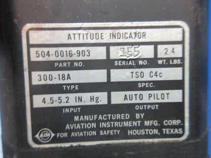 Aviation Instrument Attitude Indicator 300-18A P/N 504-0016-903 CORE (1224-1390)8