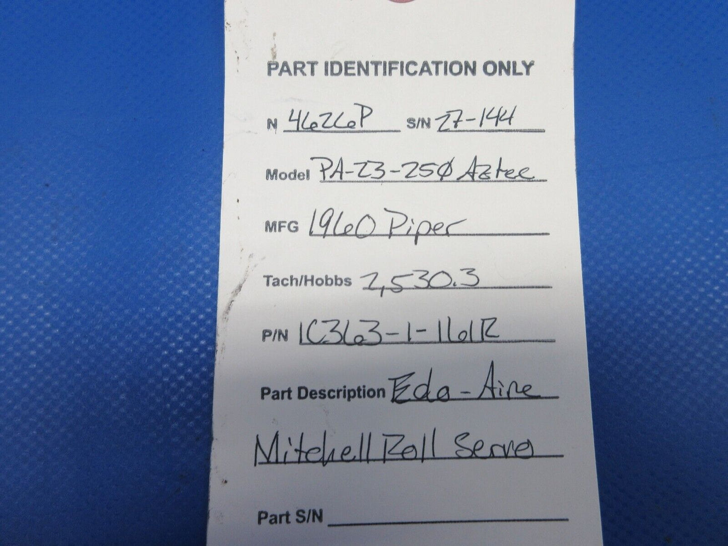 Piper PA-23-250 Aztec Edo-Aire Mitchell Roll Servo P/N 1C363-1-161R (0624-800)