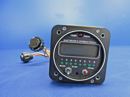 Electronics International EGT Indicator w/Connector P/N SR-8 TESTED (0926-893)3