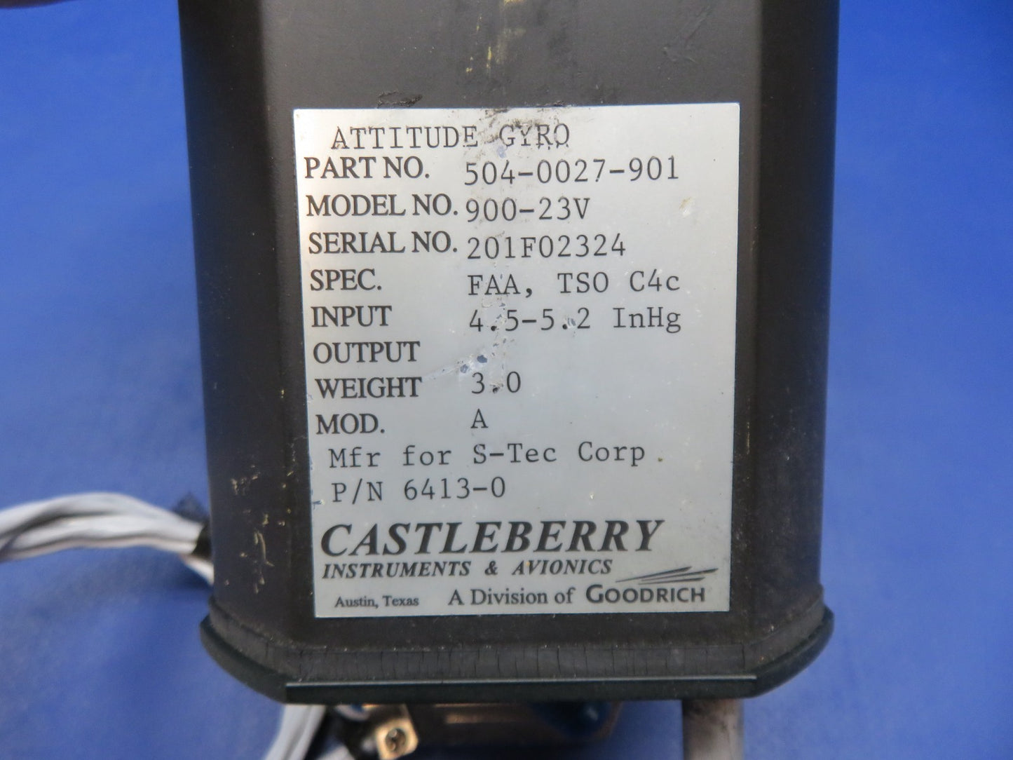 Cessna 421 Castleberry 900-23V Attitude Gyro 504-0027-901 WARRANTY (0326-240)1