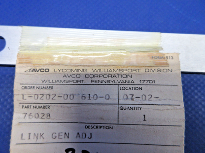 Lycoming Alternator Support Strut P/N 76028 NOS (0526-960)3