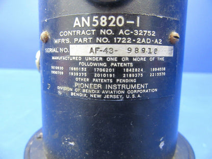 Pioneer Vacuum Powered Turn and Bank P/N 1722-2AD-A2 CORE (0324-25)