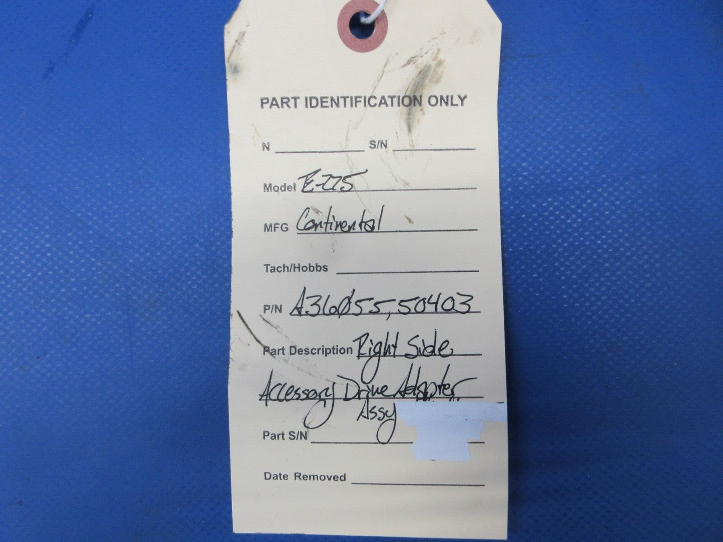 Continental E-225 Right Side Accessory Drive Adapter Assy P/N 50403 (0824-1223)