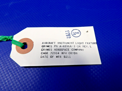 Beech King Air 90 / 100 Grimes Post Light Fixture A-4896A-1-24 NOS (0426-1271)1