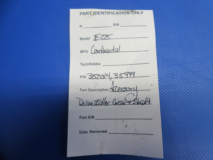 Continental E-225 Accessory Drive Idler Gear & Shaft P/N 352014 (0824-892)